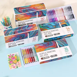 Press Type Acrylic Drawing Gel Pen Set with 0.7mm Tip, Large Capacity Rich Colors for Paper, Glass, Ceramic and DIY Projects, Art Supplies, Diy Painting Supplies, Acrylic Paint Markers
