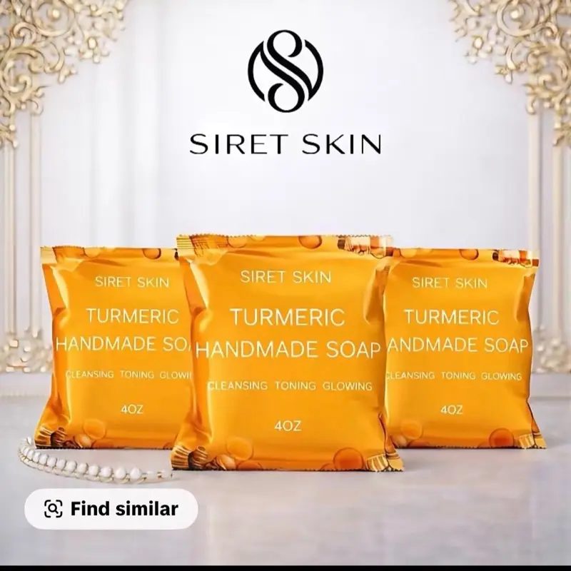 Siret Skin 3 pcs Turmeric Miracle Soap 40Z Handmade Cleansing Toning Glowing Skin Care Product