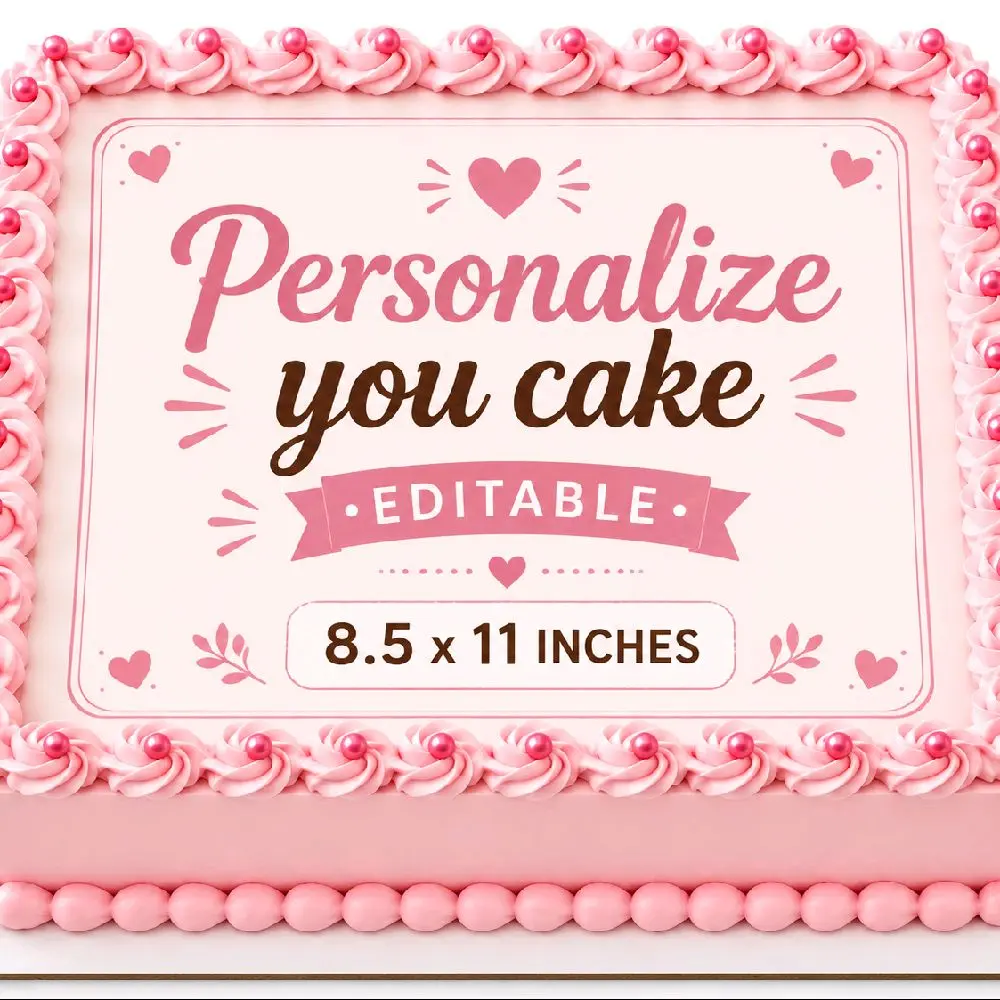 Custom Edible Sheets - 8" or 8.5"x11" Inch Personalize Your Cakes with Customizable Designs