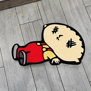 Creative Cartoon Character Rug, Stylish Unique Indoor Carpet for Living Room & Bathroom, Soft Plush Absorbent Mat for Comfort, Cartoon Pattern Rug, Fluffy Rug
