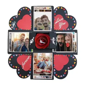DIY Explosion Photo Album Gift Box Storage Box Valentine'S Day Surprise Gift Box Romantic Couple Creative Gift NONE