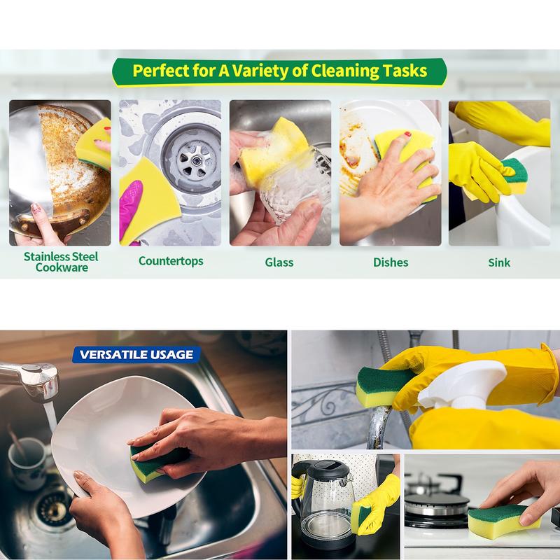 Traceless Dishwashing Sponge - Powerful Cleaning Mat, Quickly and Efficiently Removes Stubborn Stains, Daily Use | Strong Cleaning Effect | Durable Dishwashing Sponge