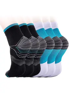 Elastic Short Crew Compression Socks for Men & Women, Y-Heel Construction with Non-Slip Support, Breathable Moisture-Wicking Material, Sports & Everyday Use