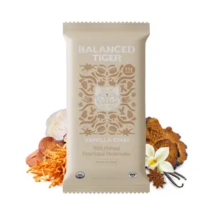 Organic Functional Mushroom Protein Bars | Full Dose (1500mg) Lions Mane, Chaga, Reishi & Cordyceps Bars | Vegan | Vanilla Chai Flavor