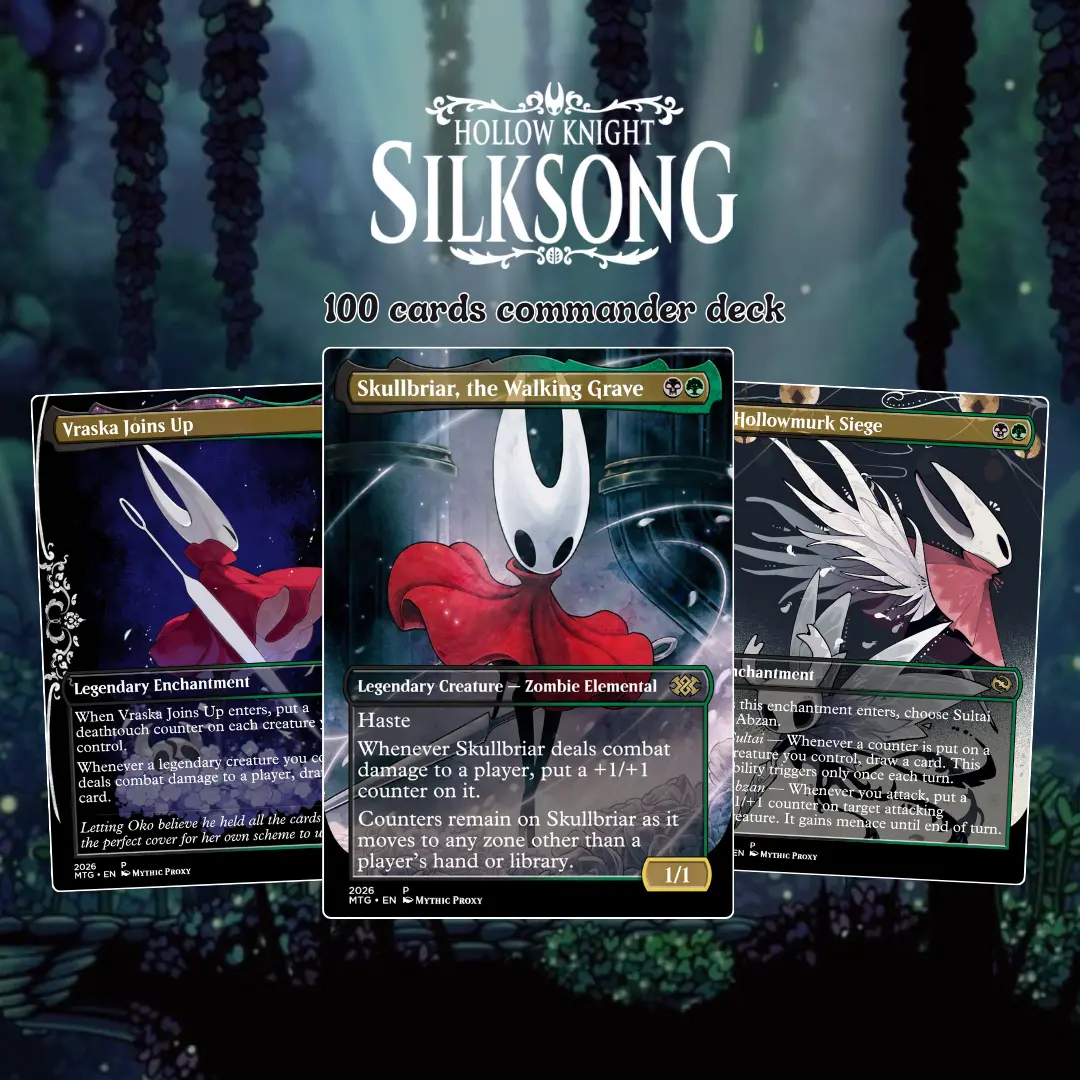 Proxy 100+ Commander Deck – Hollow Knight Silksong Dark Insect Kingdom Theme | Gothic Fantasy EDH Custom Build | Premium Print | Collector Gift