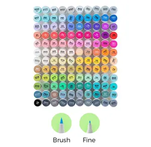 Ohuhu  - Honolulu B 120 Colors- Brush & Fine Dual Tips-Alcohol-based Ink