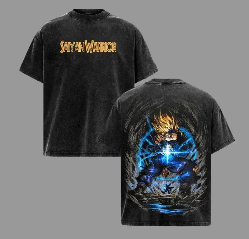 Gohan vs Cell Final Battle DBZ Vintage Washed Shirt, Super Saiyan 2 Cell Games Graphic Tee, Saiyan Warrior Oversized Acid Wash Anime Shirt, DBZ Fan Gift | 90s graphic good tees Casual American Short Sleeve Unisex T-shirt,Gym & Streetwear
