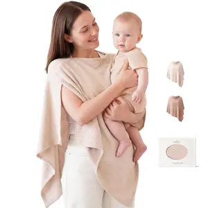 Nursing Cover for Breastfeeding, Soft & Breathable Privacy Poncho, Multi-Use Feeding Shawl, Comfortable & Portable Breastfeeding Cover for Women (Beige), Mom, Nursing Accessories