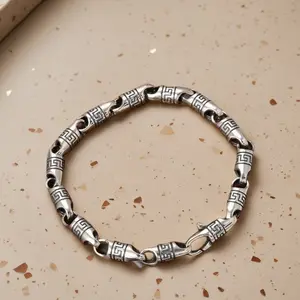 Full Silver s925 bracelet Sterling silver bracelet Men's bracelet can be worn open send boyfriend send dad birthday holiday gift Silver weight 21 g /0.74 oz