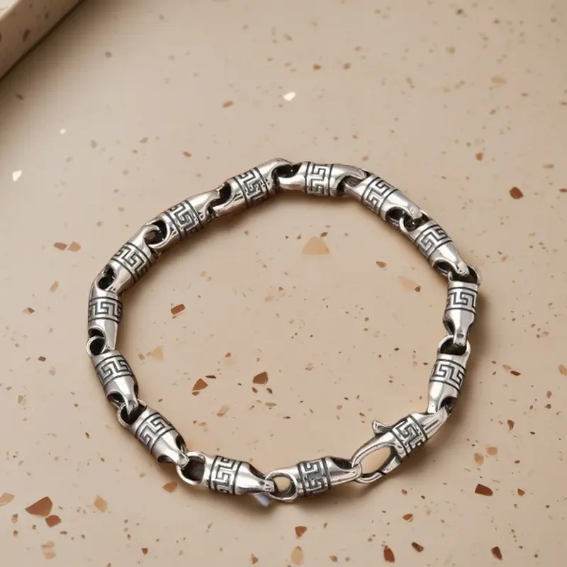 Full Silver s925 bracelet Sterling silver bracelet Men's bracelet can be worn open send boyfriend send dad birthday holiday gift Silver weight 21 g /0.74 oz