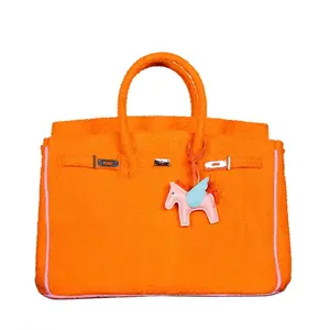 Terry Cloth Bags Orange Pink - Large