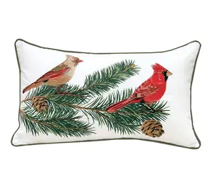 Cardinals & Pines Indoor/Outdoor Throw Pillow by Valerie