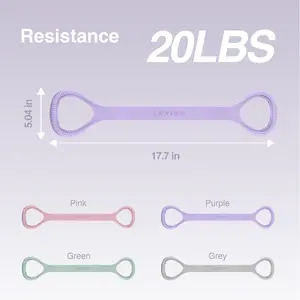 LEXI Resistance Bands Figure 8 Exercise Bands for Women Silicone Material Expander Band for Arms Chest Home Gym Yoga Equipment Quick Workout for Muscle Toning Physical Therapy Stretching Gear - Fitness Accessories