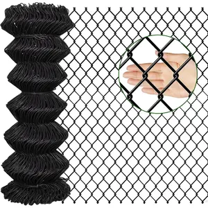 Galvanized Steel Chain Link Fence Fabric, 9 Gauge Wire Fence Diamond Hole 2in 6ft X 50ft, Chain Link Fence for Residential/Yard/Patio/Entry Way, Pedestrian Walking Fence Gate
