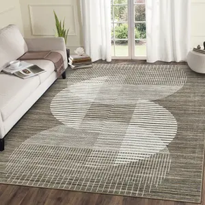 Modern Abstract Stripe Rug Soft Non-shedding Thin Rug Anti-fouling Non-slip Foldable Interior Decorative Carpet for Bedroom Bedside Dining Room Office