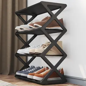 4 Layer Shoe Rack, Stainless Steel Load Bearing Pipe, Space Saving, Easy Assembly, Modern Fashion Design, Multi-Layer Storage