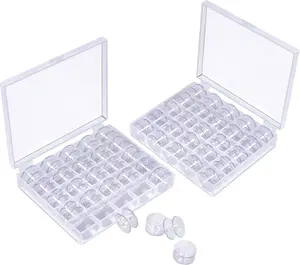 Plastic Sewing Bobbins with Bobbin Case - 50 Pcs, Compatible with Brother and Singer Sewing Machines