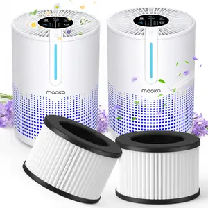 MOOKA Air Purifier 2 Packs for Home Bedroom Apartment Office Car RV H13 True HEPA Filter USB Portable Covers Up to 300 Ft² Allergies Pets Smoke Dust Fragrance Sponge Night Light,Gift