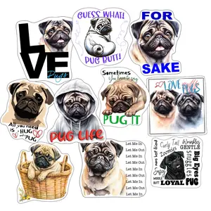 Decorative Pug Stickers - Waterproof Vinyl Tiles Sticker Ornaments