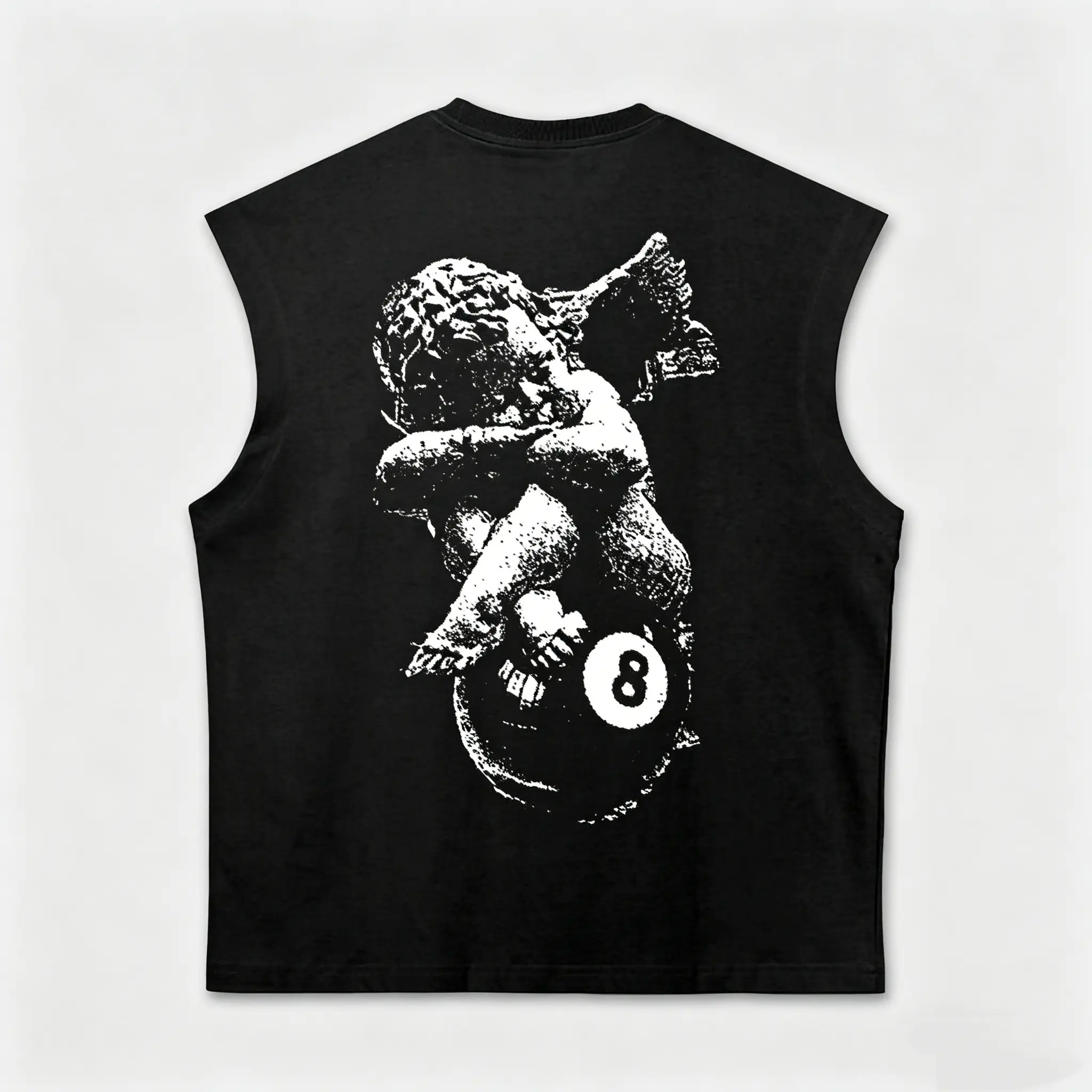 Sopula Studio Men's Sleeveless Cotton Tank Top No 8 Angel Print, Singlet for Outdoor Activities Breathable Muscle Tanks Black