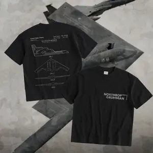 [WARBORN] B2 Spirit V2 Double Sides Heavy Cotton T-Shirt Vintage Graphic Tee Military Enthusiast Streetwear Clothing Gift for Men Breathable Printing