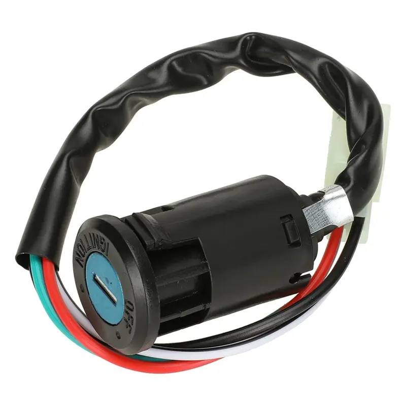4-Wire Pin Ignition Start Switch with Wire Connector - Biker Lock & Bike Parts for ATV Quad Bike, 50cc-125cc 4-Wheelers, 110cc ATVs Compatible with Tao Tao, Coolster, Sunl, Roketa, Kazuma (Check Fit First) 4-Wire Pin Ignition Start Switch with Wire Connector - Biker Lock & Bike Parts for ATV Quad Bike, 50cc-125cc 4-Wheelers, 110cc ATVs Compatible with Tao Tao, Coolster, Sunl, Roketa, Kazuma (Check Fit First)