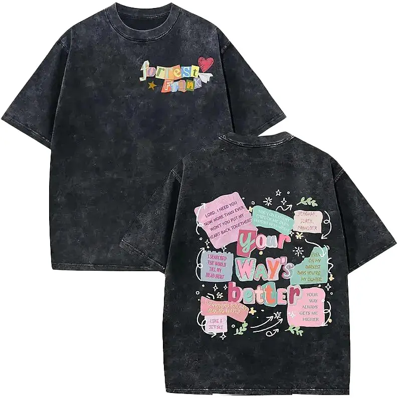 Men's Casual Baggy Loose Short-Sleeve Tops - Forrest Frank Wash Shirt, The Jesus Generation Tour Comfort Color Vintage Band Tee, Music Concert Apparel for Christmas Holiday Gifting