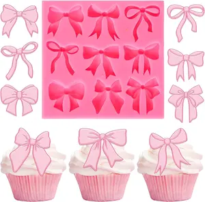 Bow Fondant Mold - Silicone Mould for Chocolate Candy - Ideal for Kitchen Baking Crafts, Birthday, Baby Shower & Decor Supplies