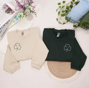 Vintage Shamrock, Embroidered St Patrick's Day Sweatshirt
