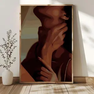 Black Love Wall Art – Afrocentric Couple Poster, Modern Black Art, Unframed | 5 size, 8x12 to 27x40 inch