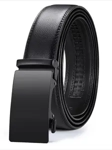 Modern Mens Belt Leather Easy Release Ratchet System Elegant Design Stylish Belts with beltsmen Adjustable Buckle for Dress & Casual Wear Cowhide Material Gift Box Included