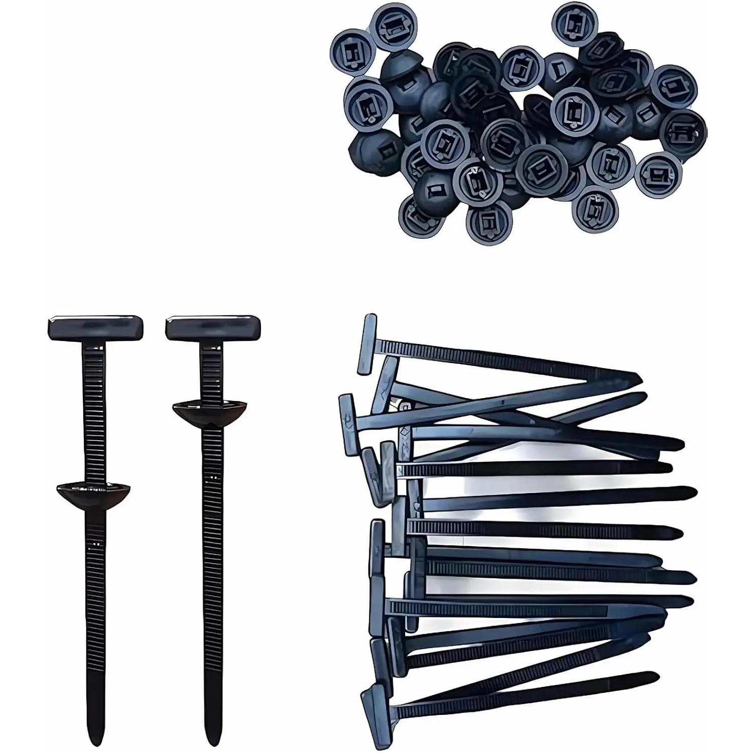 200Pcs Heavy Duty Self-Locking Nylon Cable Ties, UV Resistant Zip Tie Buckles for Car Repair, Fender Fixing, Cable Management, Home, Garage and Outdoor Use, Black Plastic Fastening Ties