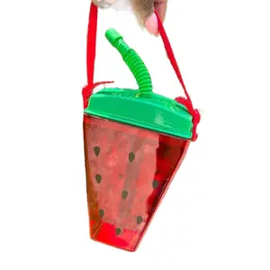 ButteredBody | Watermelon Lemon Popsicle Cup Canteen Purse Drink Holder Water Bottle Strap Tumbler Purse Summer Toys Beach Pool Fun Fruits Kids Adult Coachella Party Rave Beach Girls Boy Drinkware Stylish Colorful Mug