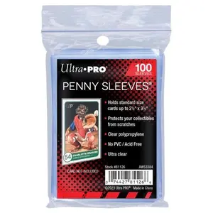 100 Penny Sleeves - Ultra Pro Clear soft penny sleeves for trading cards