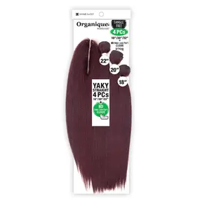 Shake-N-Go Weave Organique Mastermix Yaky Straight 4PCs with HD Deep Lace Part Closure (182022")