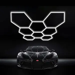 [CRAZY DEAL!!!]Hexagon LED Garage Lights, Honeycomb LED Ceiling, Hex Shop Lights for Car Detailing Shop Office Gym Barber