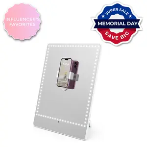 RIKI Pretty LED Tabletop Mirror - High-Quality Makeup Mirror for Content Creation