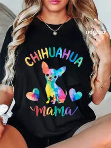 100% Cotton Unisex Chihuahua Mama Dog Mom T-Shirt Chihuahua Lover