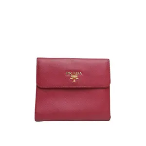 Pre-owned PRADA leather Tote Bags 【DIZ】Purple Red Wallet Magenta Calfskin P226258813