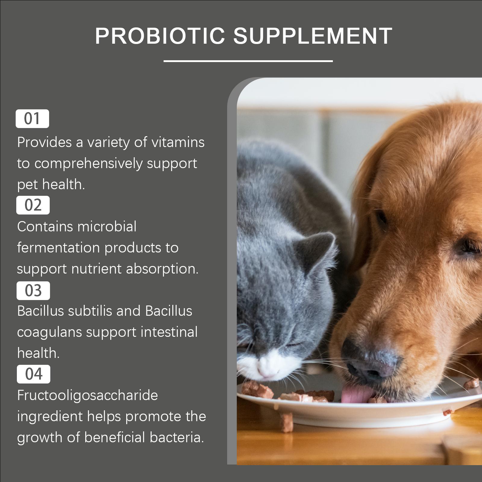 Cat and Dog Universal Compound Probiotic Tablets - Pet Nutrient Supplement Tablets - Dog and Cat Nutritionlitter pellets, spray, litter tray, litter box, removal