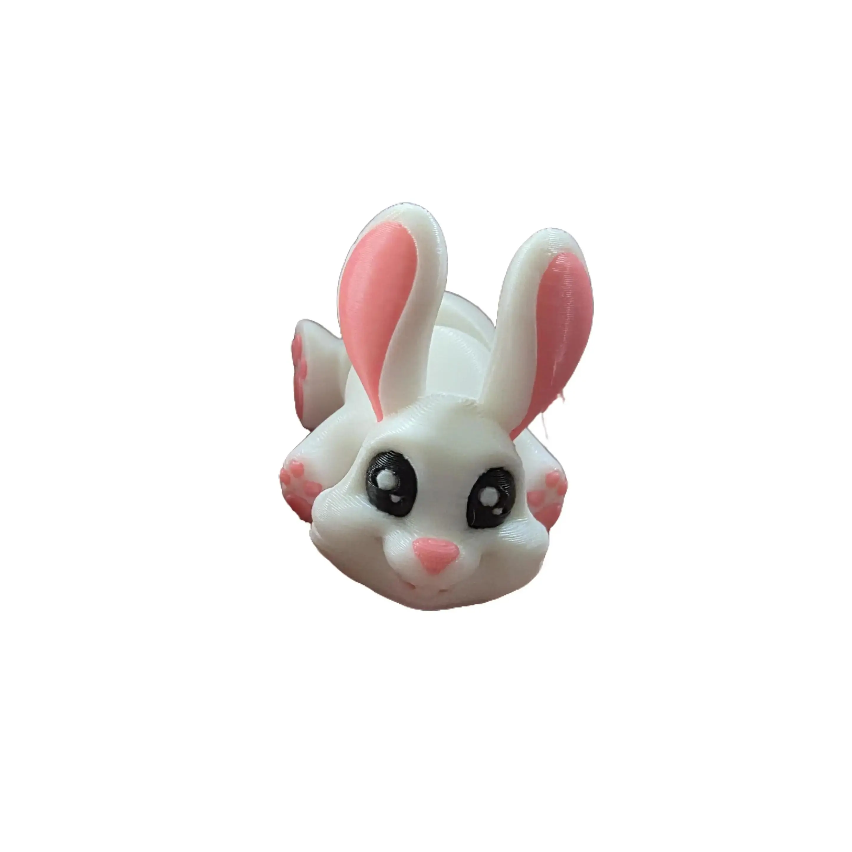 White Bunny Fidget Toy – 3D Printed Articulated Rabbit, Easter Desk Toy Keychain or Magnet