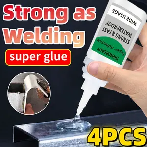 4PCS Super Glue All Purpose with Anti Clog Cap. Ca Glue - Adhesive Super Glue. Cyanoacrylate Glue for Hard Plastics, DIY Craft, Metal Magic, Shoe Adhesive New Super Adhesive