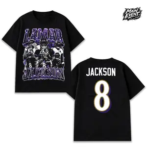 [Youth & Adult] Lamar Jackson 8 For Ravens Flock High-Quality 100% Cotton T-Shirt (Made In US), Ravens Nation Football Shirt, Game Day Outfits, Gift For Football Fans, Football Graphic Tee