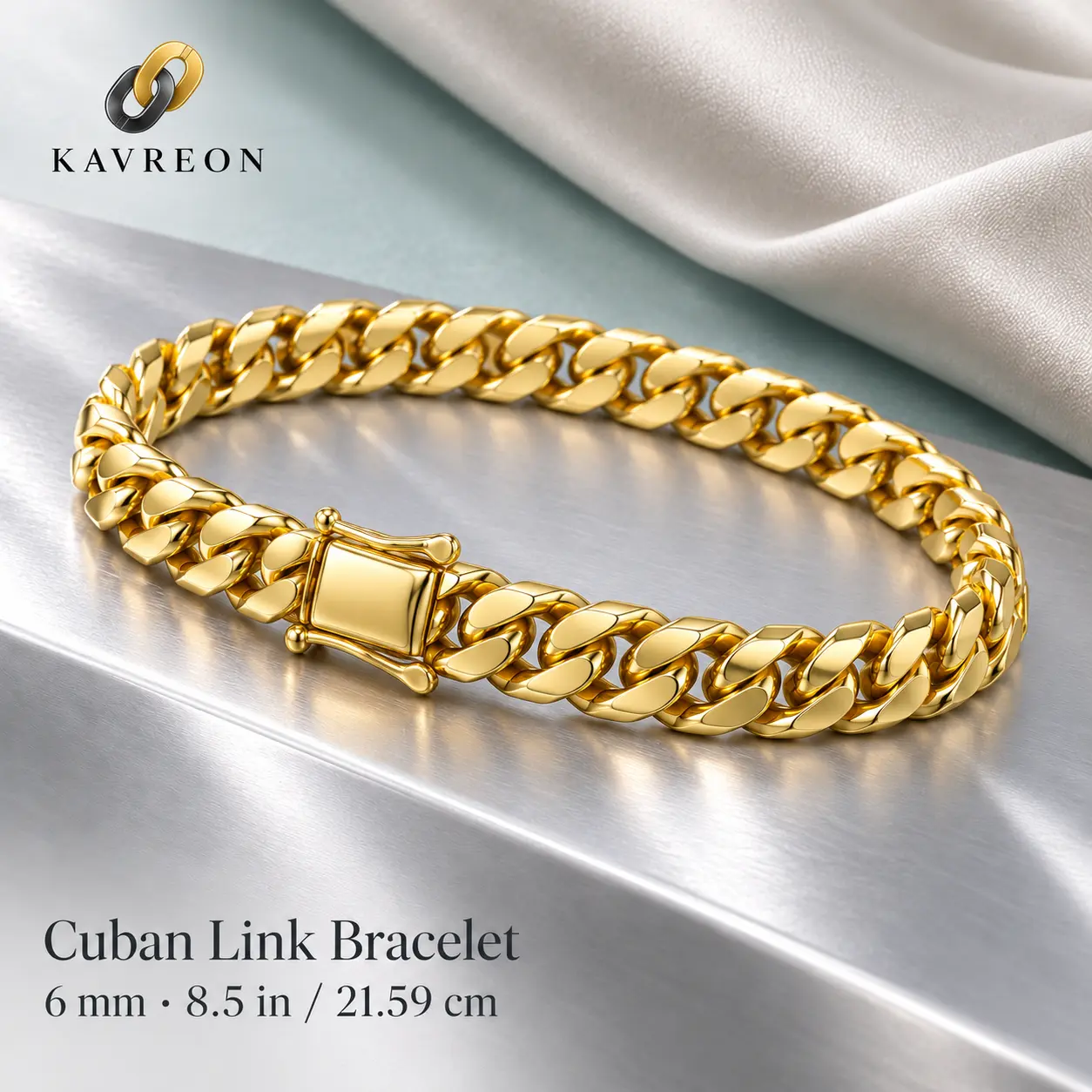 #3 dragon 14K Gold Vacuum Plated Stainless Steel Miami Cuban Link Bracelet, Dragon Clasp, Unisex Jewelry, 6mm x 8.5inch