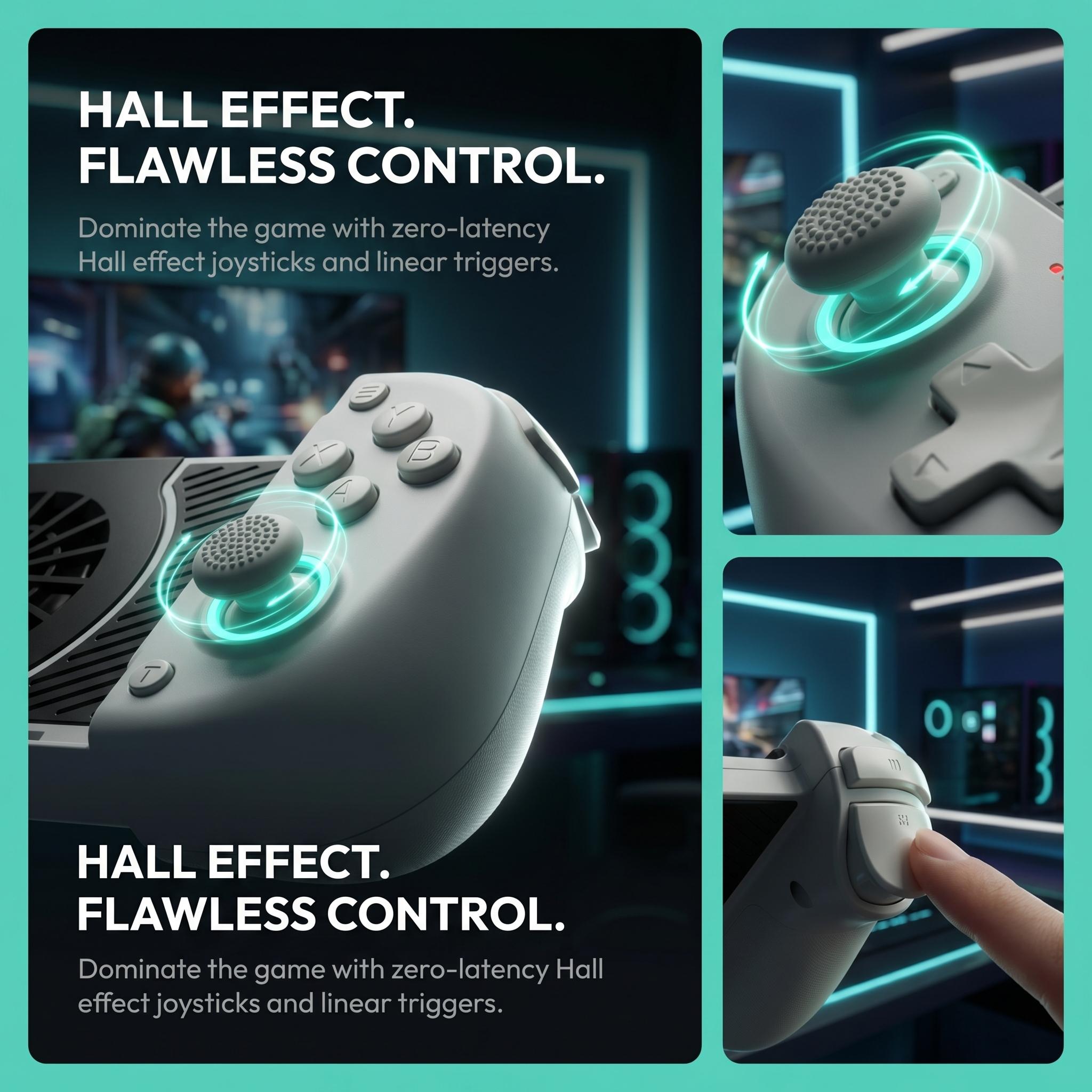Wireless Controller Cooling fan Stretch Gamepad for Android Game Controller for Android & iPhone PC / Switch And Xbox,Newly Designed Anti-Pinch Hand with APP Plug and Play Gamepad with Hall Effect Joysticks/Hall Trigger Wireless Stretch Gamepad