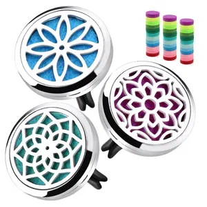 Car Diffuser Vent Clip - 30mm Oil Clips With 36 Refill Pads (3 Lotus  Metal)