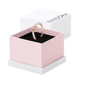 Pandora Rose Sparkling Wishbone Heart Ring