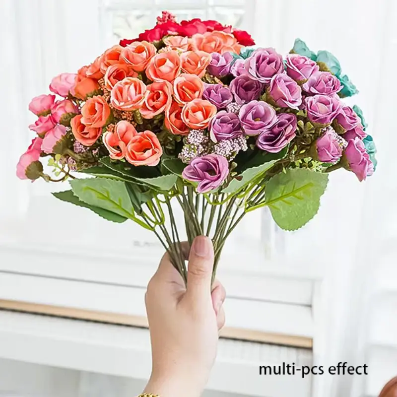 Realistic Milan Small Rose Flowers, Multiple Colors, Ideal for Wedding Bouquets, Table Centerpieces, Garden Decor, Indoor & Outdoor Use