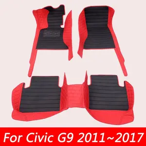 LHD PU Leather Car Floor Mats, Automotive Floor Mats For Civic G9 2011~2017 detachable leather mats waterproof and thickened easy-to-clean interior Accessories Dirt-proof protection for car interior, not for sale in the UK