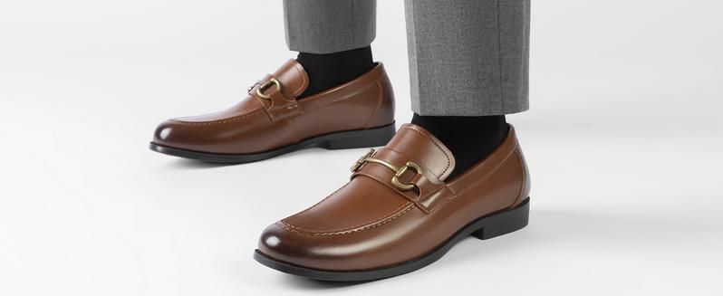 Bruno Marc Men's Metallic Slip-On Dress Loafers